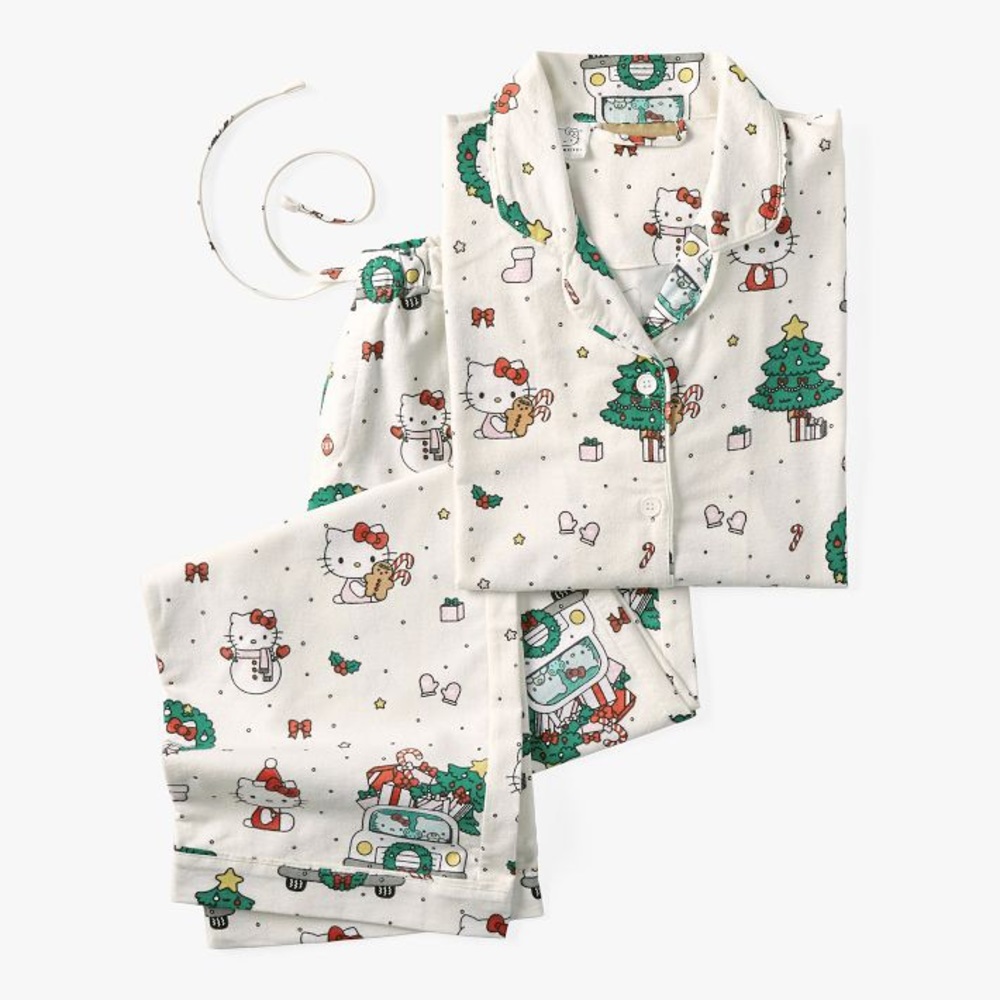 Hello Kitty PB Teen Adult Christmas Flannel Pajamas